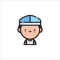 A cartoon character with a cap on his head vector