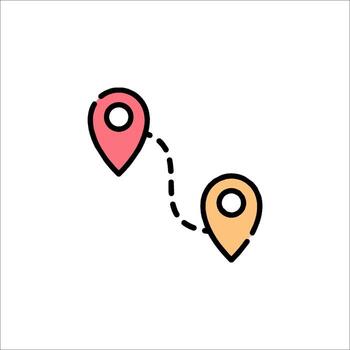 un mapa puntero icono con dos patas vector