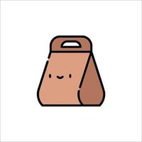 A brown paper bag with a face on it vector
