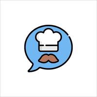 A chef hat and mustache icon on a white background vector