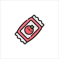 A candy bar with a strawberry on it vector