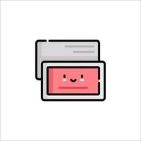 A computer with a smiley face on it vector