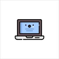 A laptop with a face on it, with a blue background vector