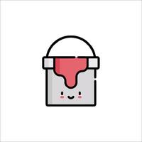 A cartoon bucket with a red liquid inside vector