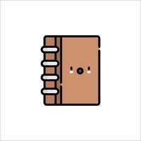A notebook icon with a smiley face vector