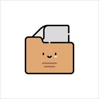 A folder icon with a smiley face vector