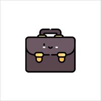 A suitcase icon with a smiley face vector