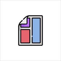 A colorful box with a red and blue rectangle vector