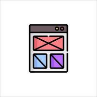 A web page icon with a square box vector