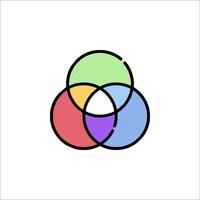A venn diagram with three circles vector