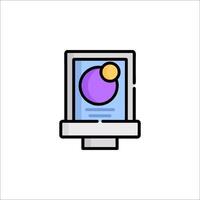 A computer monitor with a globe icon vector