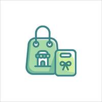 Shopping bag icon illustration vector