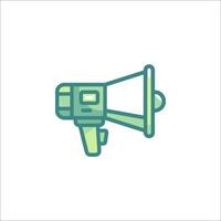 A green megaphone icon on a white background vector