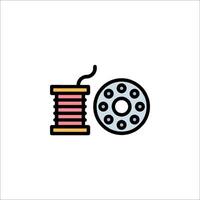 A spool and thread icon on a white background vector