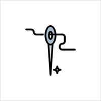 A pin with a line through it and a circle around it vector