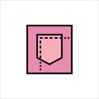 A pink pocket with a line through it vector