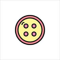 A pink and yellow button icon on a white background vector