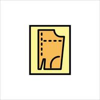 A yellow and black square with a piece of cloth on it vector