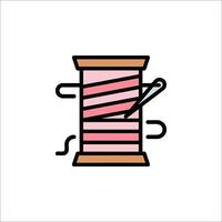 A thread spool with a needle on it vector