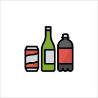 A can of soda and a bottle of water are shown vector