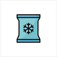 Snowflake icon in a bag of salt illustration vector