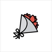 A bouquet of flowers on a white background vector