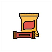 A candy bar and a bag of candy on a white background vector