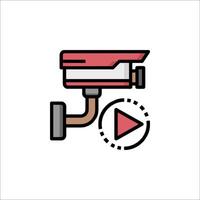 A camera icon with a play button vector