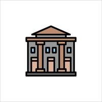 A building icon with columns and a door vector
