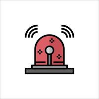A red alarm clock with a red light vector