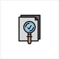 A magnifying glass and a document icon vector