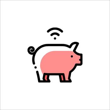 A pig with wifi symbol on it vector