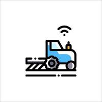A tractor with wifi icon on a white background vector