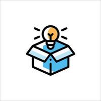 A box with an idea light bulb inside vector
