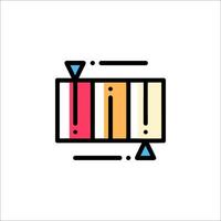 A colorful icon of a box with a triangle on it vector