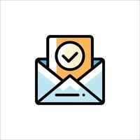 Email icon with a check mark on top of it vector