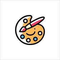 A smiley face with a paint brush and palette vector