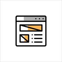 A website icon with a yellow and orange background vector