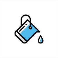 A blue bucket with a drop of water in it vector