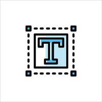 The letter t in a square frame vector