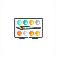 A paintbrush and paint palette icon on a white background vector