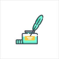 A pen and ink in a jar icon vector