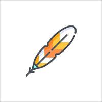 A feather pen icon on a white background vector