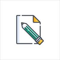 A pencil and paper icon on a white background vector