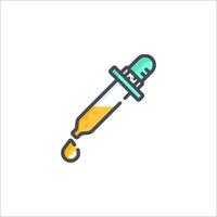 A syringe with liquid coming out of it vector
