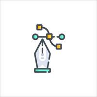 A pen and a computer icon vector