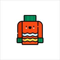 A cartoon sweater with a sad face vector