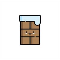 A chocolate bar with a smiley face on it vector
