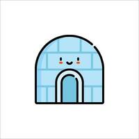 An igloo with a smiling face on it vector