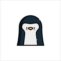 A penguin with a black hat and white face vector